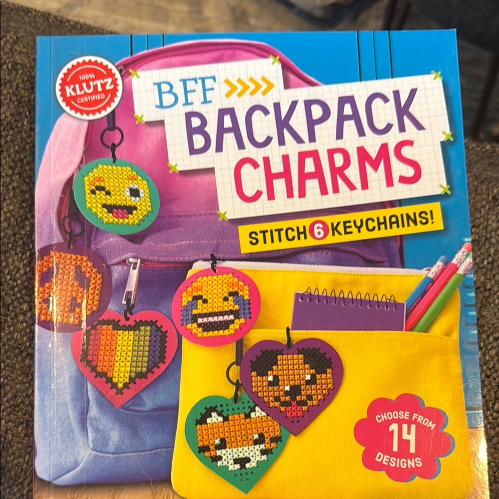 New In box! book attached Klutz Stitch Your Own Backpack Charms Kit